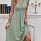 Lace Detail V-Neck Cap Sleeve Dress