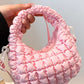 Quilted Puffy Removable Strap Crossbody Bag