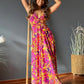 Full Size Twisted Printed V-Neck Cami Dress