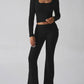 Devine Square Neck Long Sleeve Top and Pants Set