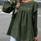 Ruffle Trim Balloon Sleeve Blouse