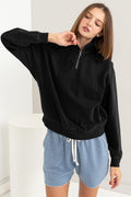HYFVE Half Zip Drop Shoulder Sweatshirt *