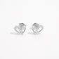 925 Sterling Silver Inlaid Zircon Heart Earrings