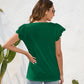 Full Size Ruffled Square Neck Cap Sleeve Blouse