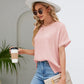 Round Neck Short Sleeve Blouse