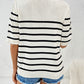 Striped Round Neck Half Sleeve Knit Top