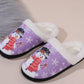 Snowman Round Toe Faux Fur Slippers