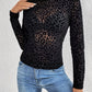 Leopard Mock Neck Long Sleeve Top