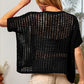 BiBi Hollowed Out Short Sleeve Knit Cover Up - Brand BiBi