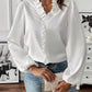 Ruffled V-Neck Long Sleeve Blouse