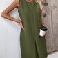 Pocketed Round Neck Sleeveless Mini Dress