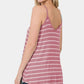 Zenana LT Rose and Ivory Striped Curved Hem Cami