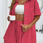 Button Up Half Sleeve Top and Shorts Set
