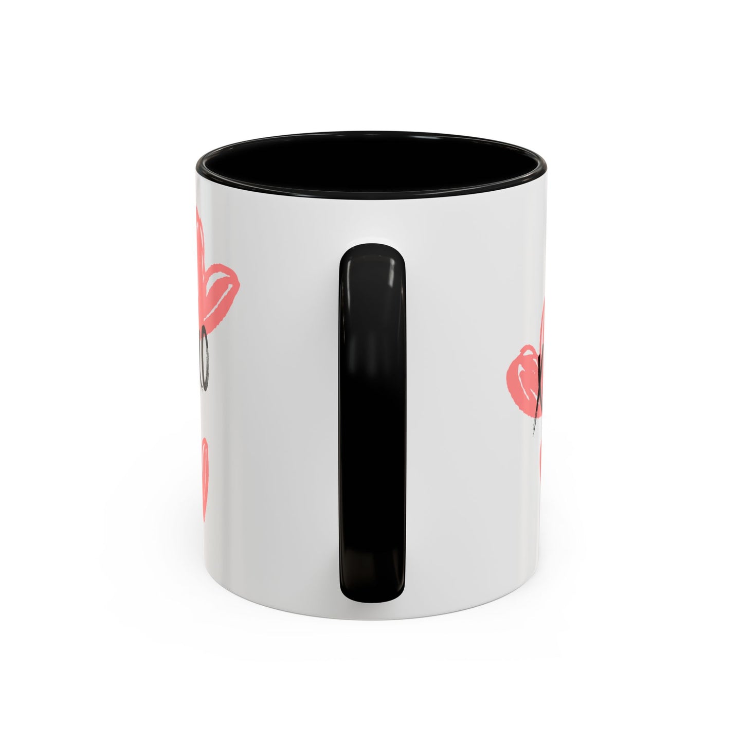 Heart XOXO Accent Coffee Mug (11, 15oz) | Made to Order