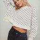 Slit Round Neck Long Sleeve Sweater