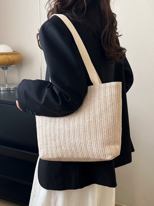 Sage & Lynnia Straw Woven Tote Bag