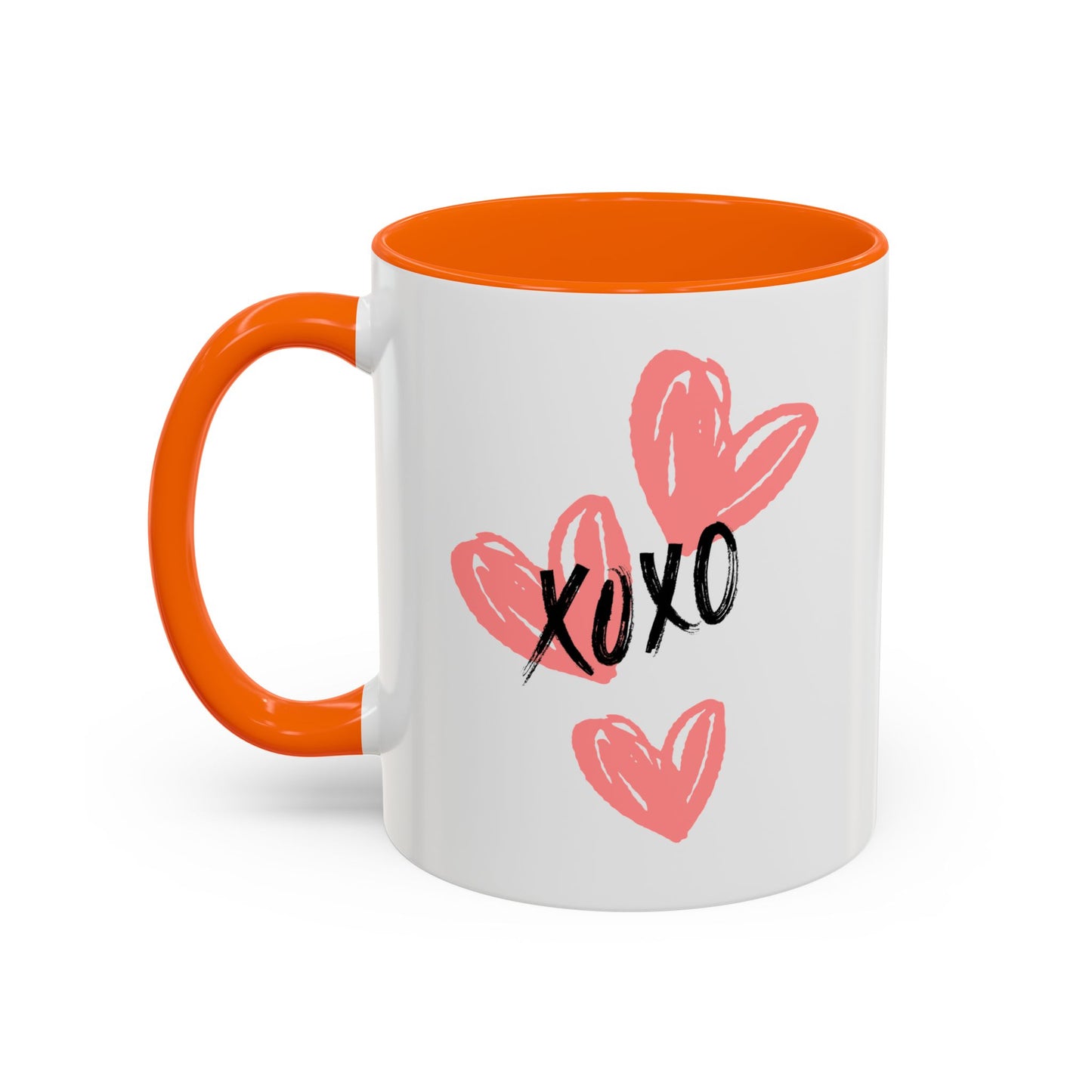 Heart XOXO Accent Coffee Mug (11, 15oz) | Made to Order