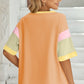 Lovelet Color Block Round Neck Half Sleeve T-Shirt