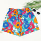 Drawstring Printed High Waist Shorts