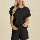 Double Take Full Size Texture T-Shirt and Shorts Set