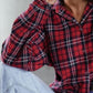 Plaid Collared Neck Long Sleeve Shirt