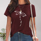 Dragonfly Graphic Round Neck Short Sleeve T-Shirt