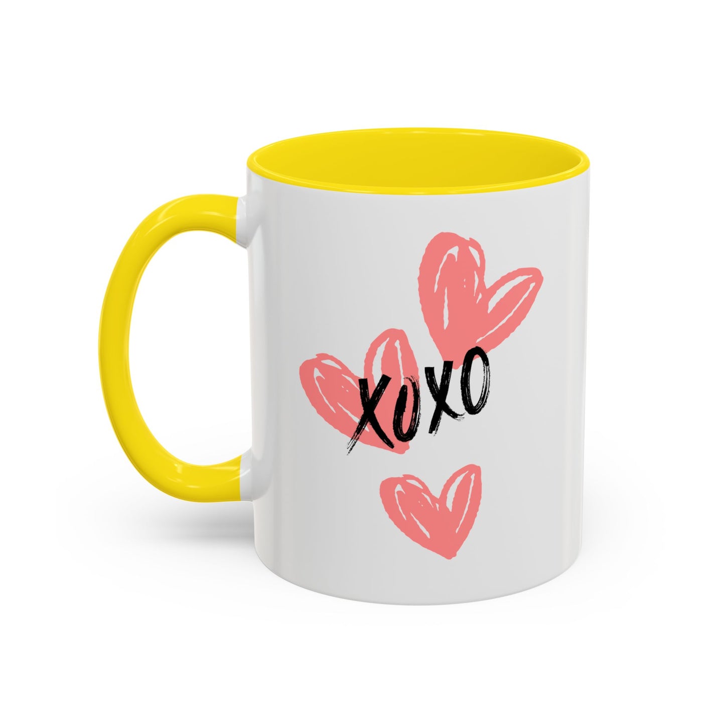 Heart XOXO Accent Coffee Mug (11, 15oz) | Made to Order