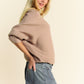 Davi & Dani Round Neck Batwing Sleeve Sweater