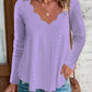 Eyelet Long Sleeve Blouse