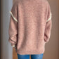 Contrast Trim Round Neck Dropped Shoulder Sweater