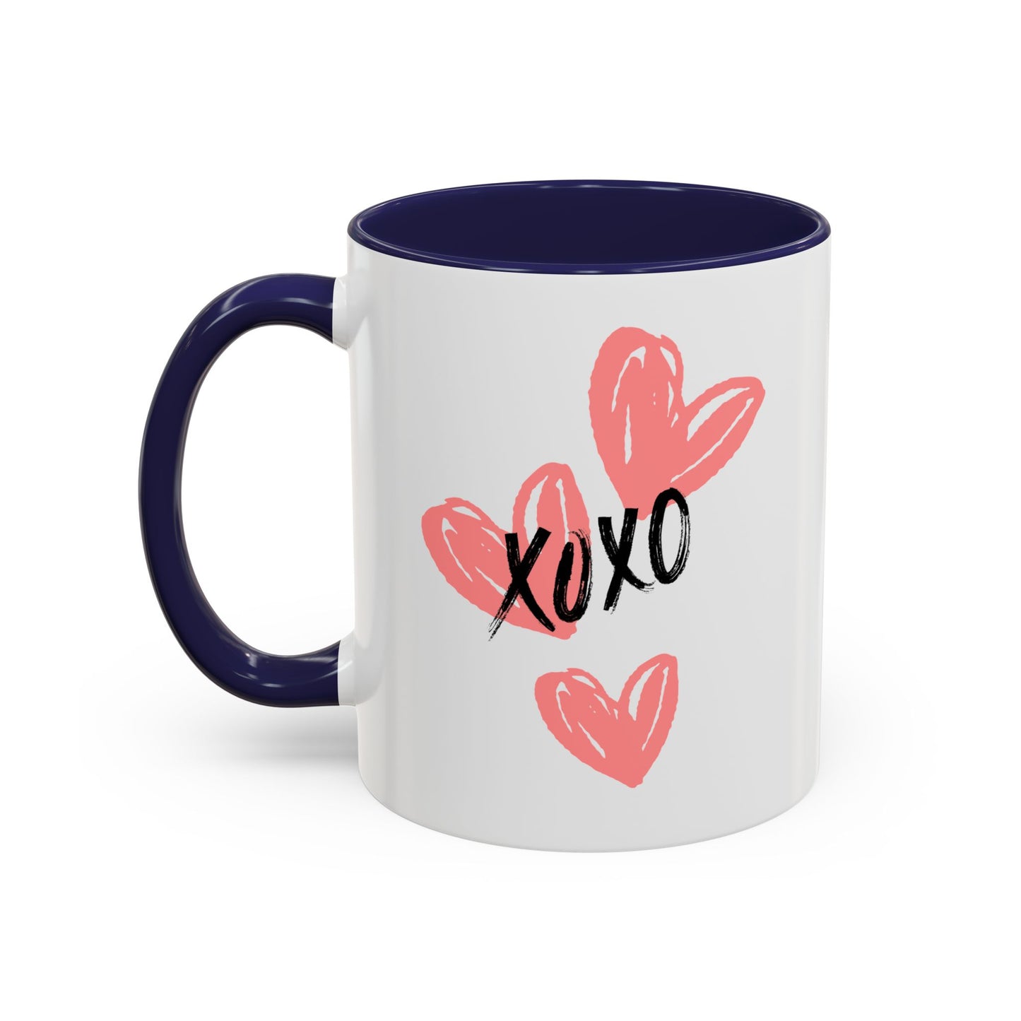 Heart XOXO Accent Coffee Mug (11, 15oz) | Made to Order