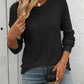 Round Neck Dropped Shoulder Knit Top