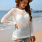 Heart Openwork Long Sleeve Cover-Up