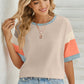Lovelet Color Block Round Neck Half Sleeve T-Shirt