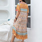 Plus Size Floral Tied Short Sleeve Midi Dress