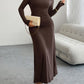 Ruched Long Sleeve Maxi Dress