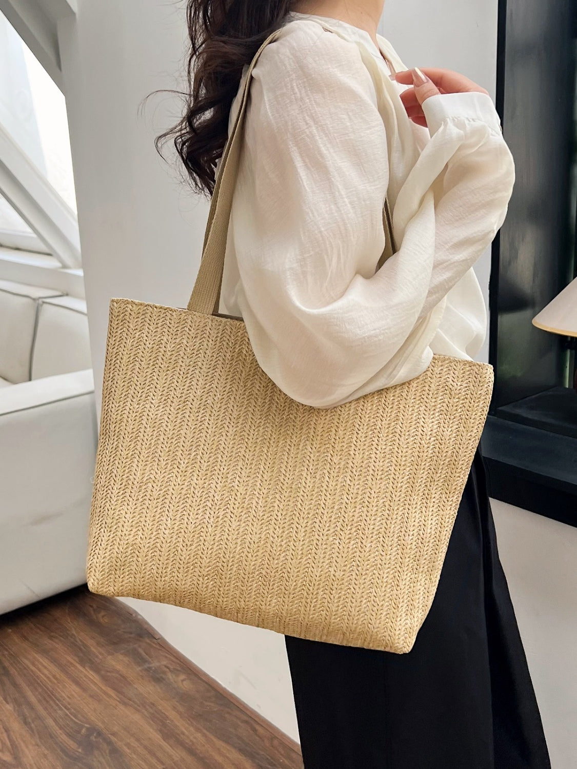 Sage & Lynnia Straw Woven Tote Bag