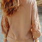 Plus Size Waffle -Knit V-Neck Long Sleeve Blouse