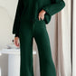 Round Neck Long Sleeve Top and Pants Set