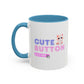 Cute Button Click Here Accent Coffee Mug (11, 15oz) | Made to Order