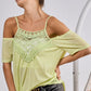 BiBi Front Crochet Lace Adjustable Strap Top - Brand BiBi