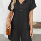 Button Detail Collared Neck Short Sleeve Romper