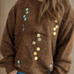 Sequin Mock Neck Long Sleeve Sweater