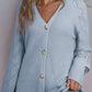 Openwork V-Neck Button Up Cardigan