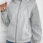 Perfee Rhinestone Zip Up Long Sleeve Hoodie