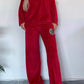 Full Size Boat Neck Long Sleeve Top and Pants Set