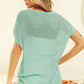 BiBi Sage Openwork Short Sleeve Knit Cover Up - Brand BiBi