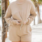 Ribbed Round Neck Long Sleeve Top and Shorts Set