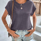Textured Round Neck Short Sleeve Top