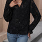 Lace Button Front Long Sleeve Top